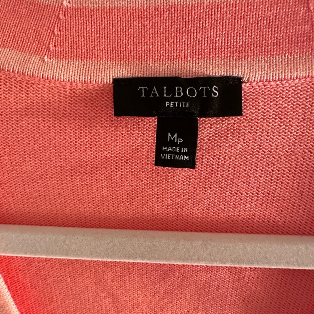 Talbots Pink Button-Up Cardigan - Picture 3 of 4